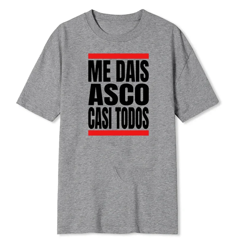 Men Me Dais Asco Casi Todos Letter Print Tshirt Men Women Casual Loose Streetwear Round Neck Short Sleeve Top Fashion Tee Unisex image 4
