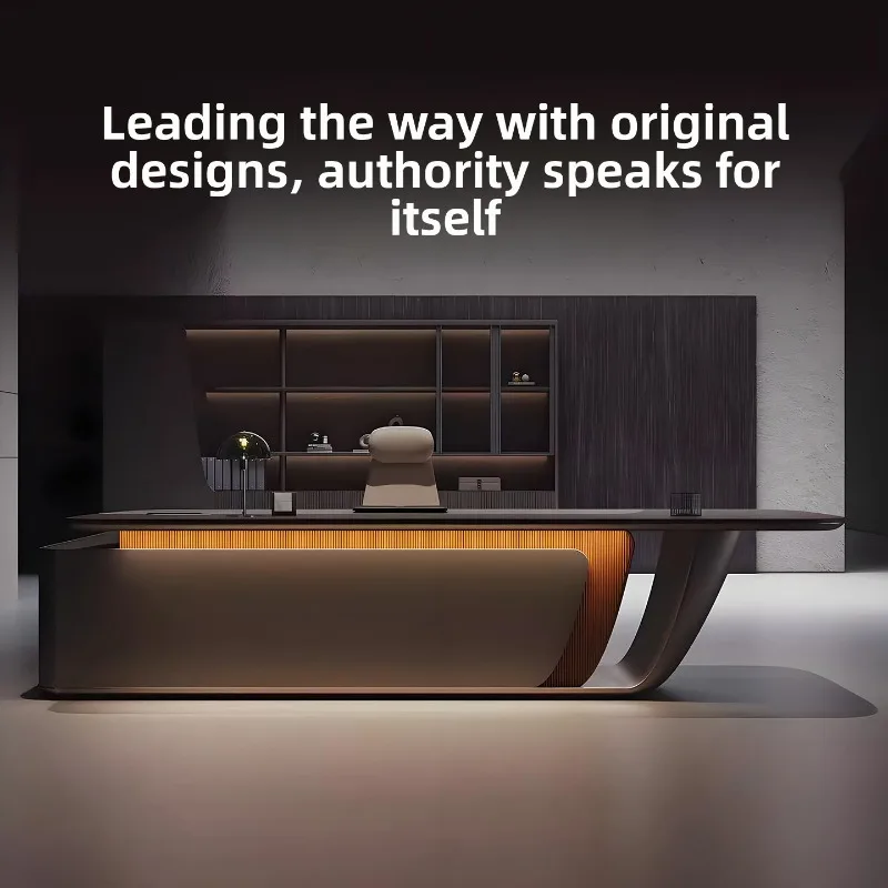 CZ-14 High-end President's Desk, Large Class Desk, Light Luxury High-end Sense, Full Set of High-end Atmospheric Boss Table
