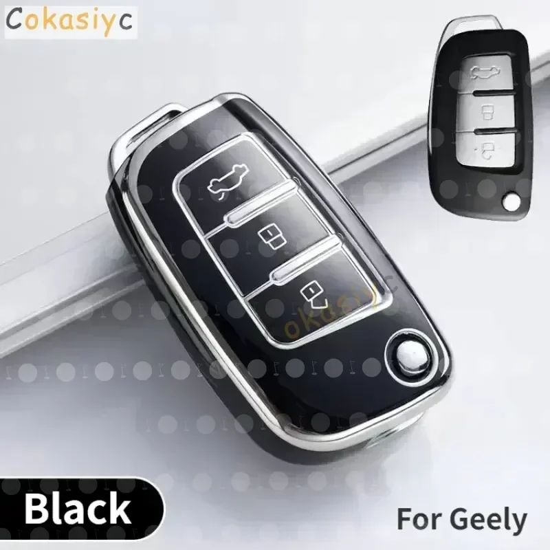 Серебристый чехол для автомобильного ключа из ТПУ для Geely Emgrand EC7 EC8 GC6 EC715 EC718 Emgrand7 EU7 EC7-RV EC718-RV 2015 2016 2017, аксессуары