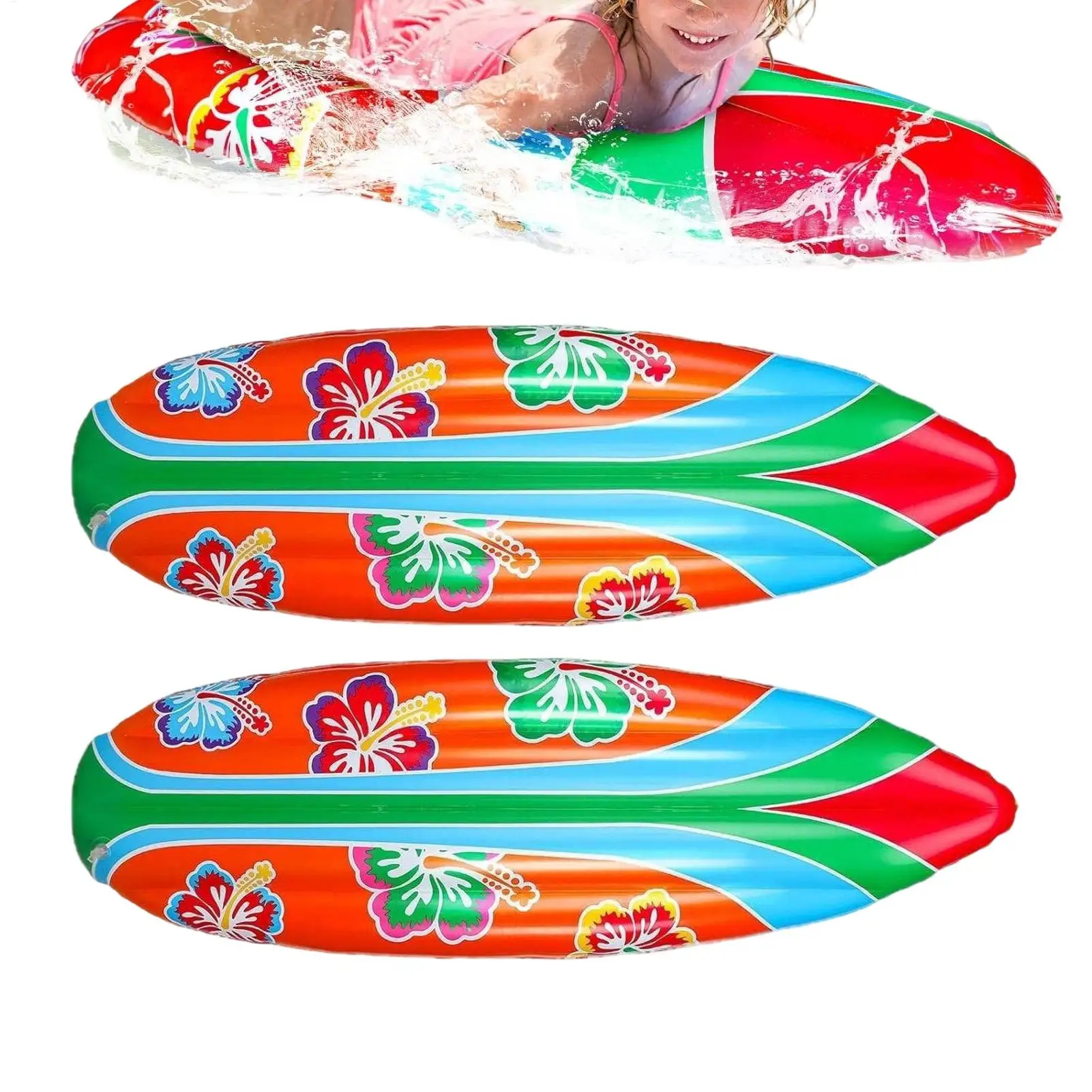 Inflatable Surfboard 2 Pieces Pool Toy Surf Board for Kids for Pool Beach Backyard Outdoor Water Party Decoration Game