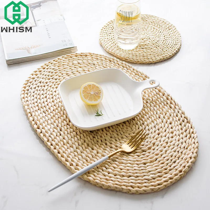 Rotan Stro Placemats, Cup Coasters Pad Eettafel Mat Warmte Isolatie Pot Houder Rieten Drink Coaster Keukenaccessoires