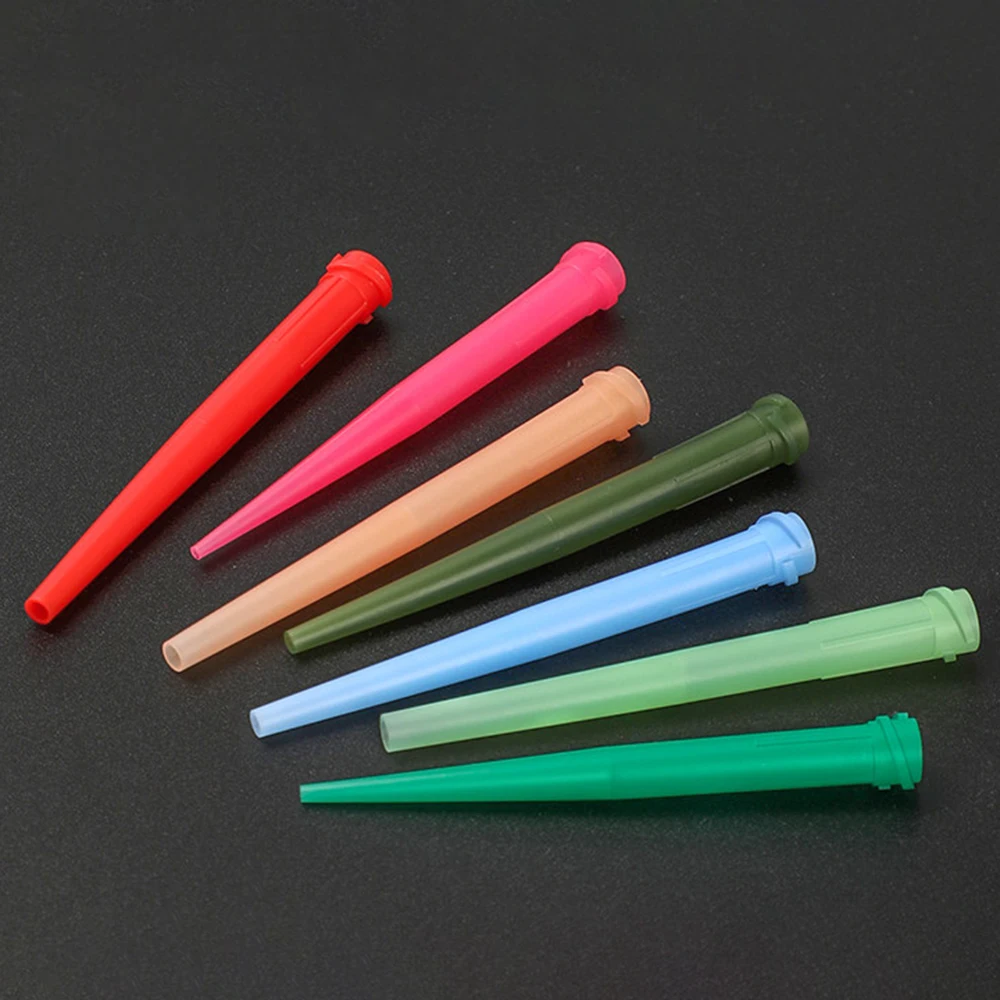 50pcs Plastic Tapered Needle Large TTLiquid Dispenser Needles Tip Plastic Glue Needle, for Oil or Glue Applicator, Length 60mm