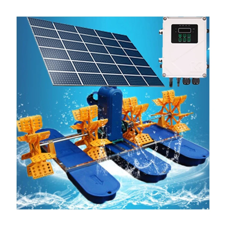 wer Paddle Wheel Aerator for Small Fish PondDC 96V 1500W 4Impeller Solar Oxygenation Water Pump Solar Po