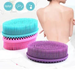 Soft Silicone Body Brush Wash Bath Shower Exfoliating Skin Fit For Baby Bath Shampoo Facial Massage Brush Supplies Dropship