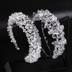 New Fashion Handmade Baroque Bridal Hairbands Luxury Crystal Beads Padded Headbands For Women Girls Wedding Party