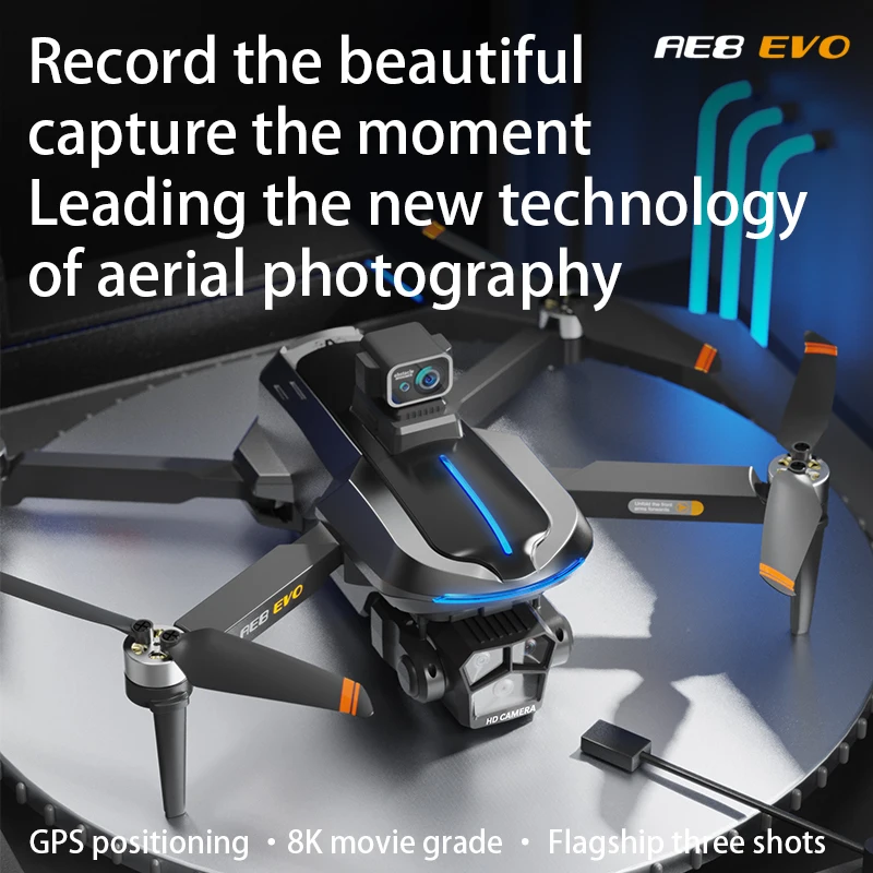 2024 New AE8 EVO FPV Drone 6k Profesional ESC triple Camera  Quadcopter EIS GPS Brushless Obstacle Avoidance RC Drone Gift Toys