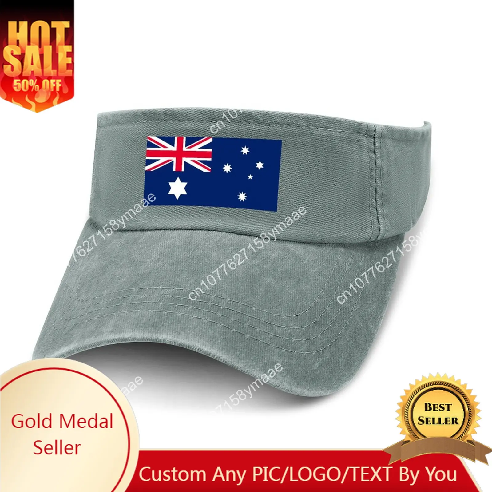 Australia Flag Sun Visor Leaky Top Cowboy Hats Mens Womens Customize DIY Cap Sports Baseball Tennis Golf Caps Empty Open Top Hat