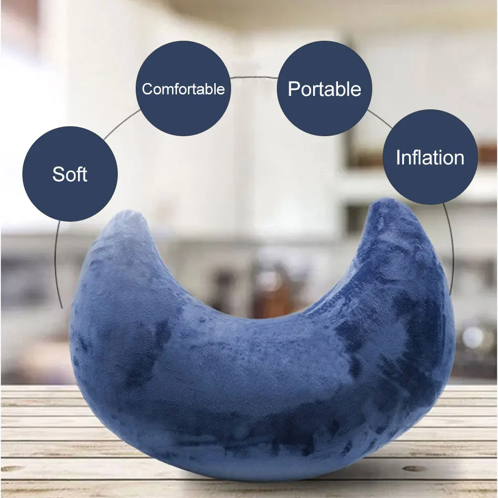 

U Shape Inflatable Sleeping Pillow for Home Office Car Sofa Bed Hair Salon Portable Light Compact Design Easy Inflate Deflate
