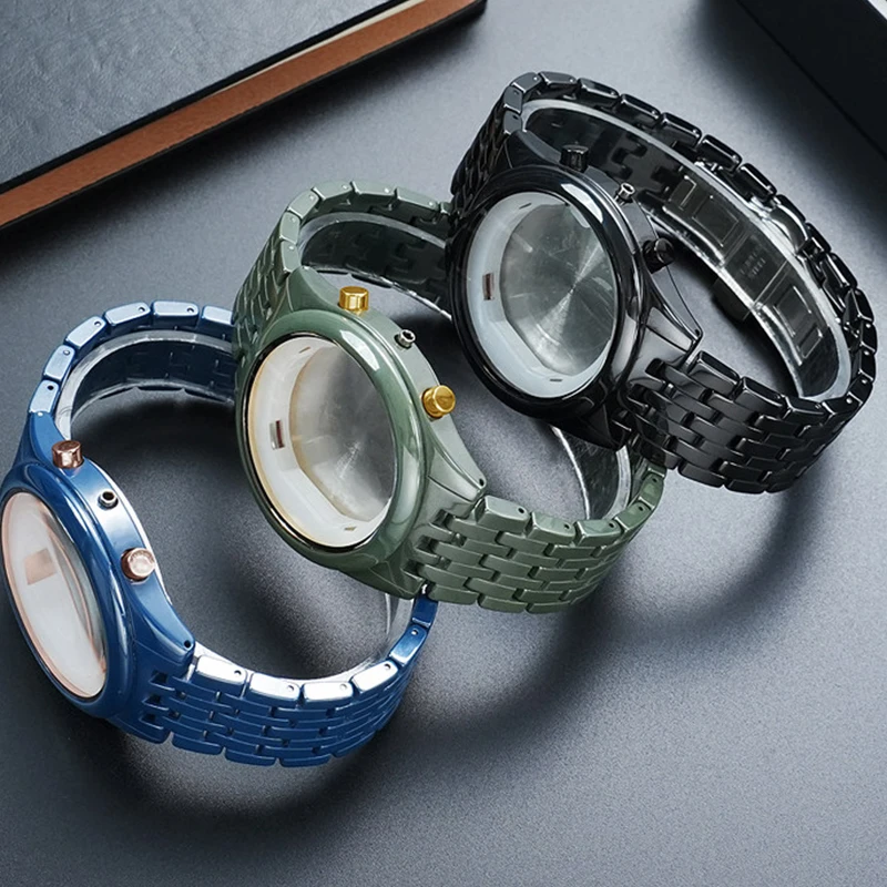 

Ceramic Integrated Set for Armani Ceramic Set AR70015/70016/70017 Black Ceramic Case Watch Strap Accessories