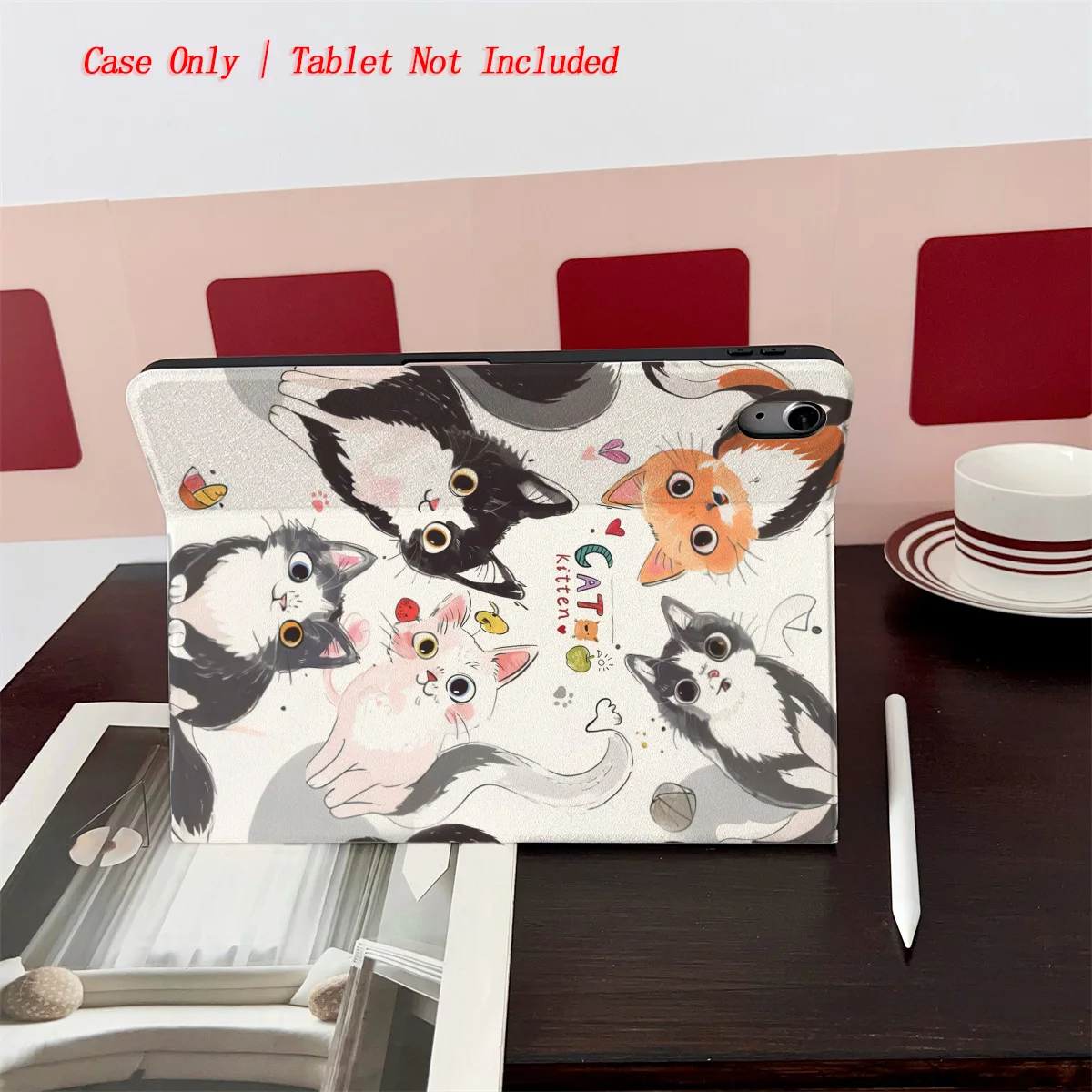 حافظة آيباد بتصميم قطط ملونة مختلفة لطيفة وحديثة لعام 2025 لجهاز ابل ايباد 10.2 بوصة اير 4 برو 11 ميني 5 غطاء مزخرف متين #5