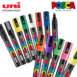1pcs Japan Uni POSCA Marking Pen PC-5M Acrylic POP Poster Graffiti Painting 1.8-2.5mm Quick Drying Waterproof Art Supplies