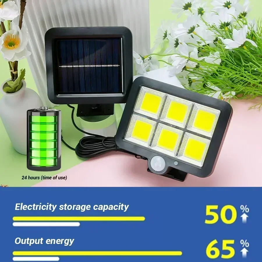 

Solar Lights Outdoor 100/120/128COB Split Wall Lamp 3 Modes Waterproof Motion Sensor Street Light For Home Garden Landscape