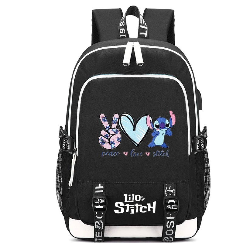 

Disney Lilo Stitch Backpack Teenage Boy Back To School Backpack Cartoon Unisex Large Capacity Student Rucksacks Men Travel Bags