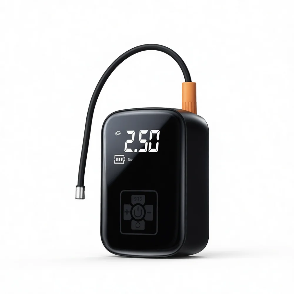 Smart Portable Car Tire Inflator Electric Air Compressor Digital Display Auto Stop Tire Pressure Monitoring Tool 12V