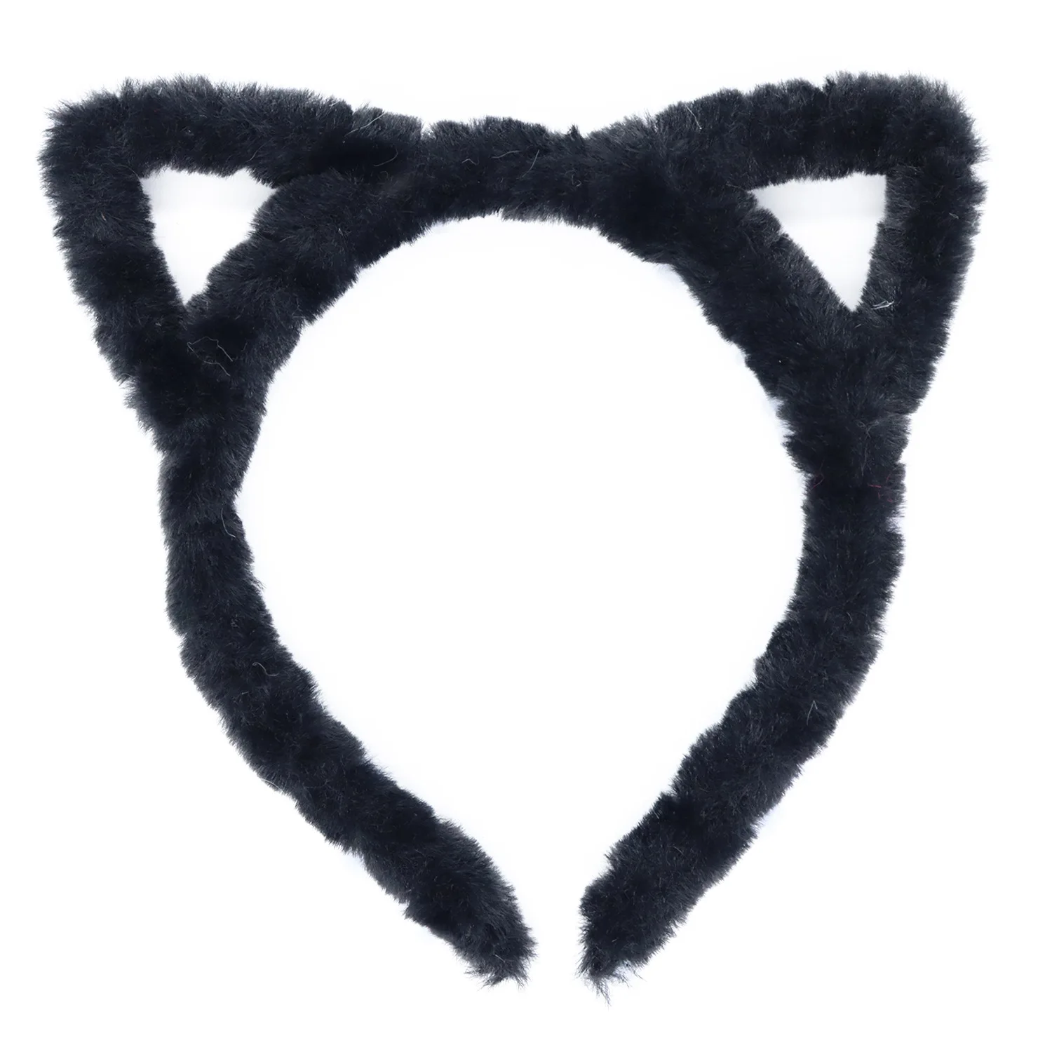 Furry Cat Ears Headband Halloween Cosplay Cat Women Hairband, Black White Pink Kakhi