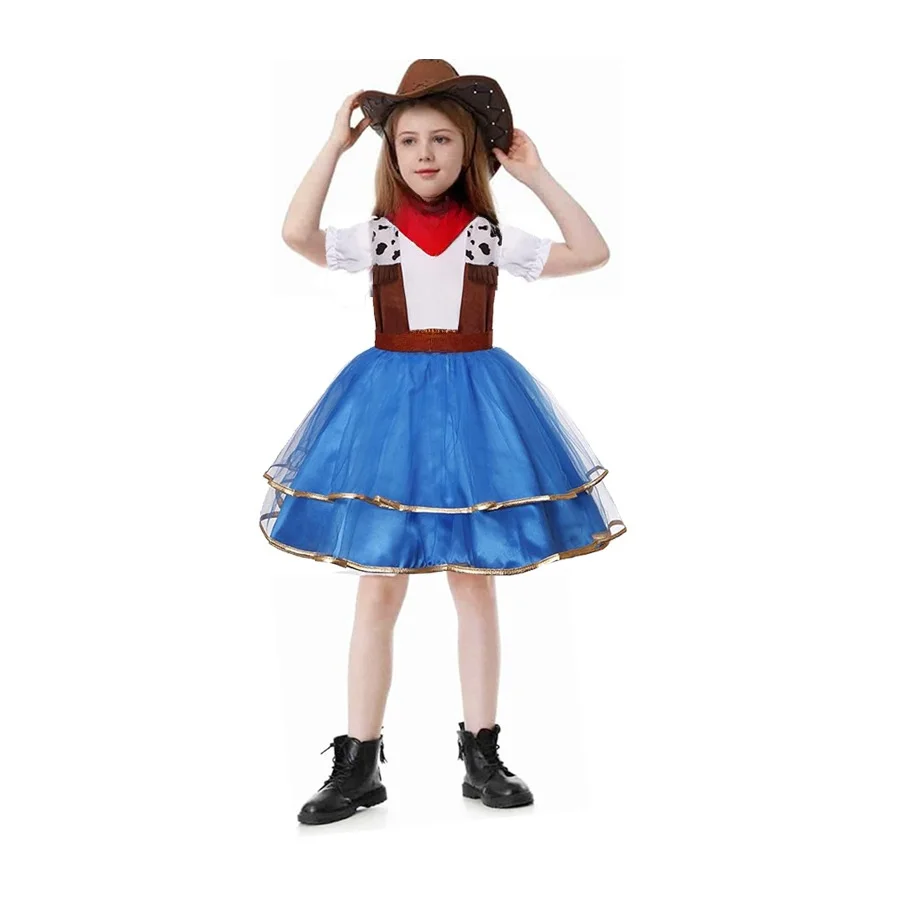 Costume da cowboy occidentale per bambini Gonna Role-plang Festival Par ex loween Cosplay Fem Versione M Versione