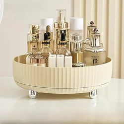 Roomy Beauty Organizer Rotating Countertop Makeup Stand Skincare Shadow Lip Color Plastic Caddy Home Cosmetic Storage Shelf