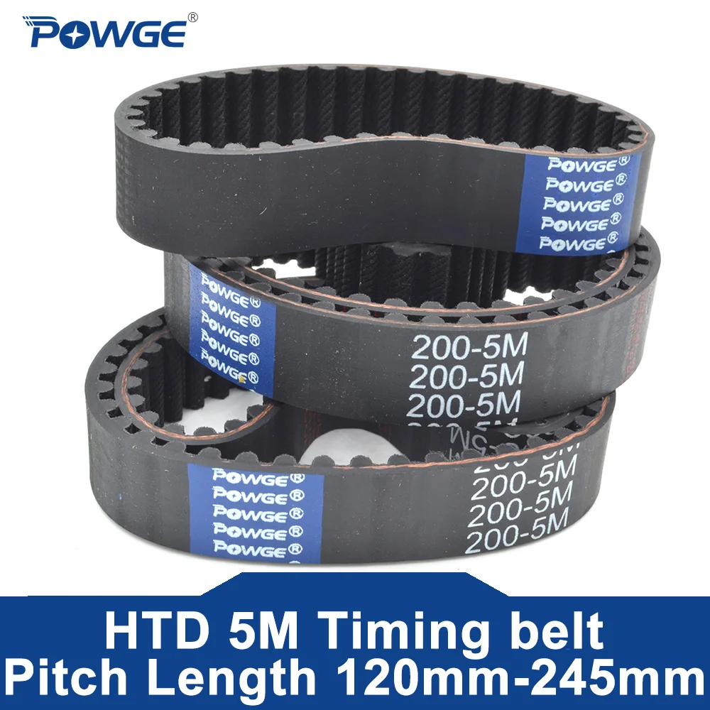 

POWGE HTD 5M Timing belt Lp=120 150 170 175 180 185 190 195 200 205 210 215 220 225 230 235 240 245 Width 9-30mm HTD5M Rubber