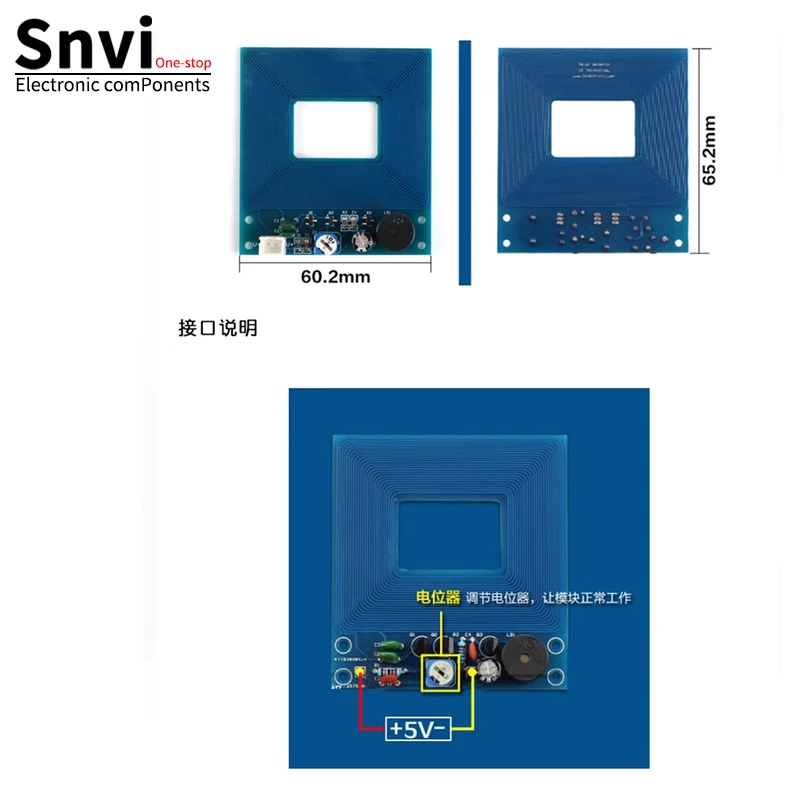 Snvi Metalldetektor-Scanner, unmontierter Bausatz, 3-5V DIY-Kit, Modulset mit integrierten Schaltkreisen – Detail 3