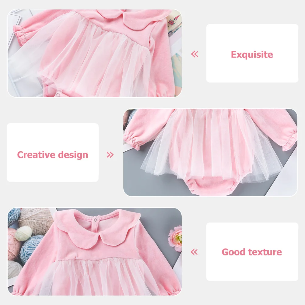 

Lovely Coral Fleece Romper for Baby Girls Long Sleeve Jumpsuit Soft Comfortable Fit Cute Outfit Ideal for Daily Use and Photos