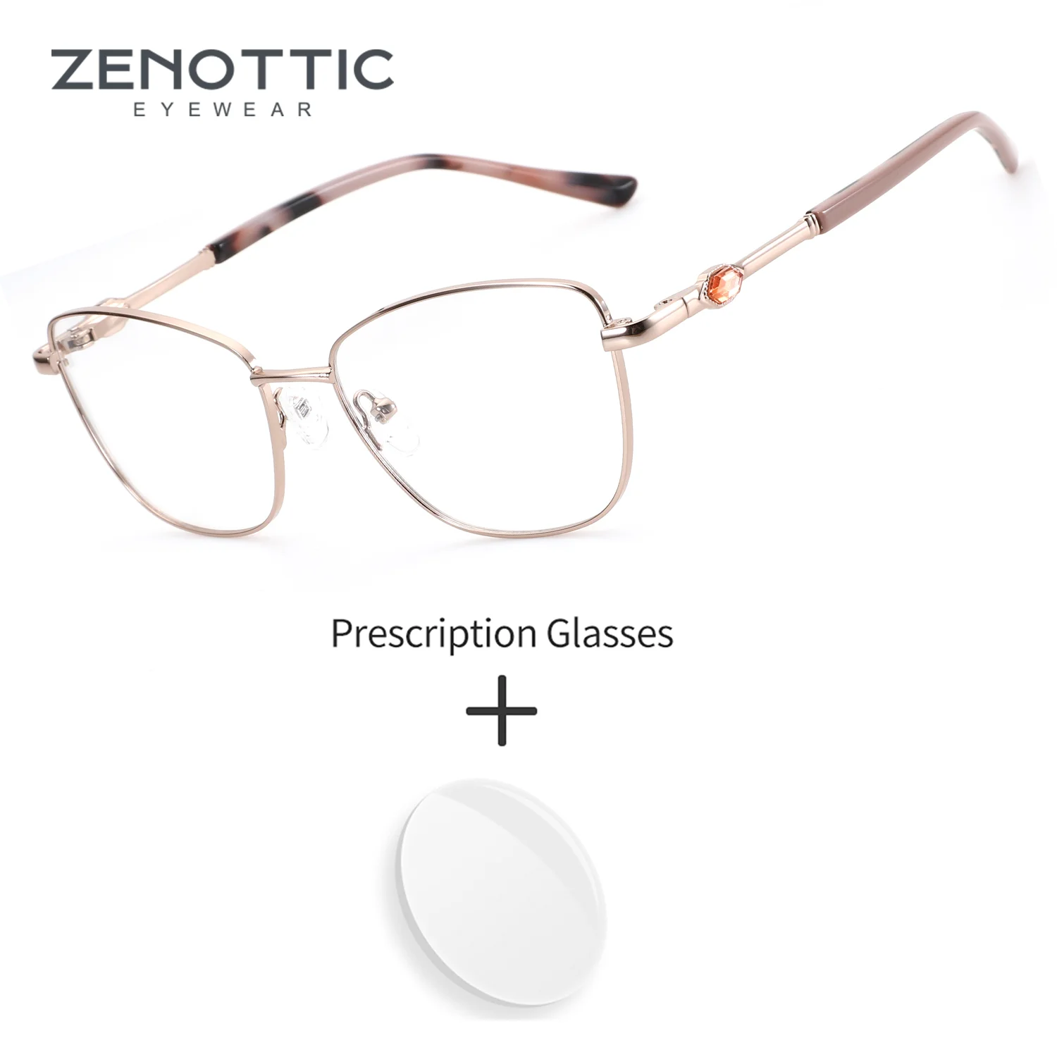 

Металлические очки ZENOTTIC для женщин, фотохромные, с защитой от синего света, женские оптические линзы с диоптриями, очки по рецепту