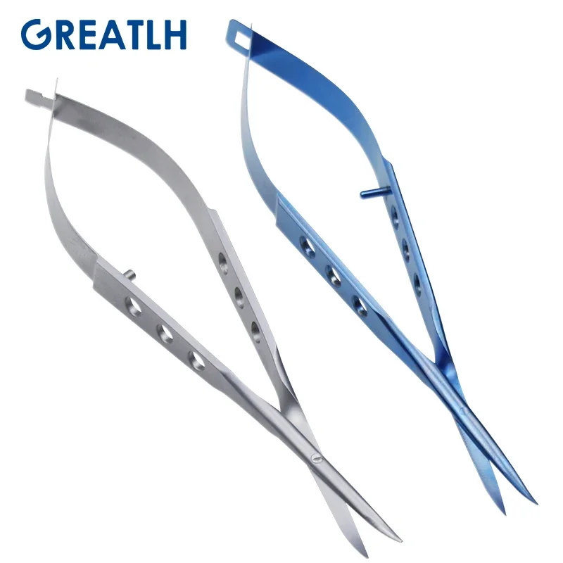Titanium/stainless Steel Autoclavable Blunt Conjunctival Scissors Curved Eye Surgery Scissors Ophthalmic Instruments 1pcs