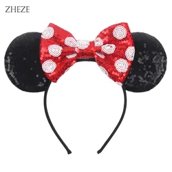 Disney Black Mouse Orelhas Headband para Meninas, Acessórios de Cabelo DIY, Party Hairband, Festival Bow, 5