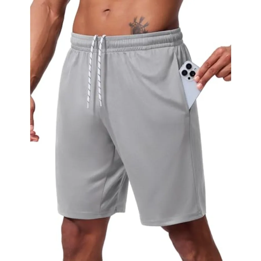 

Men's Athletic Shorts 9 Inch Inseam - Quick Dry Mesh Basketball Shorts Men Lightweight Mens Gym Running Shorts