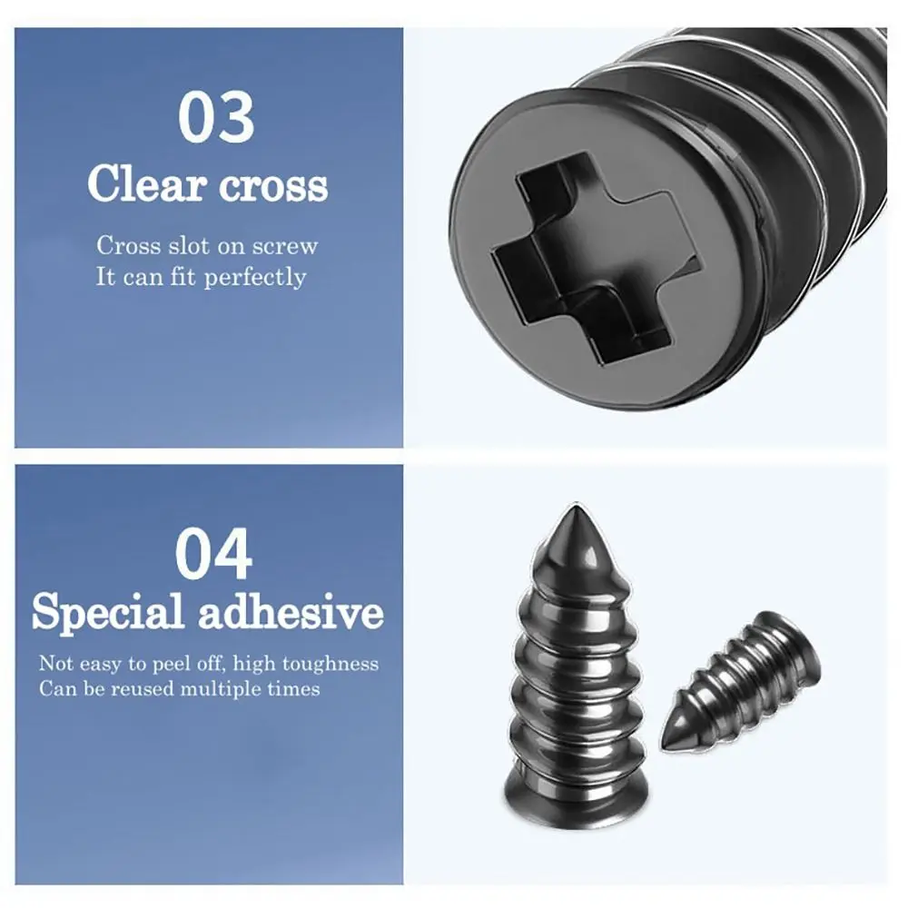 

10Pcs Tire Puncture Repair Tire Repair Nail Rubber Big Small Size Self-Tapping Screw Black Soft Vacuum Tyre Nails