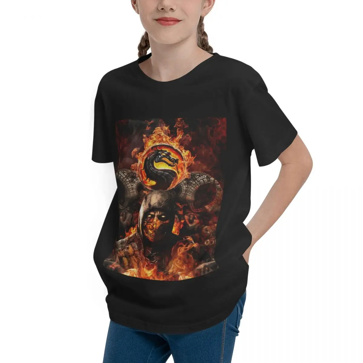 Scorpion Mortal Kombat Fan Art High quality Tshirt Vintage Nerd Leisure Retro Teenagers T-Shirt