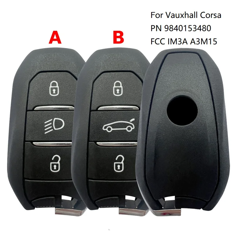 CN 088001   Новый OEM A3M15 PN 9840153480   FCC IM3A для Vauxhall Corsa Mokka Smart Key 3 кнопки AES NCF29A1 чип 434 МГц без ключа Go