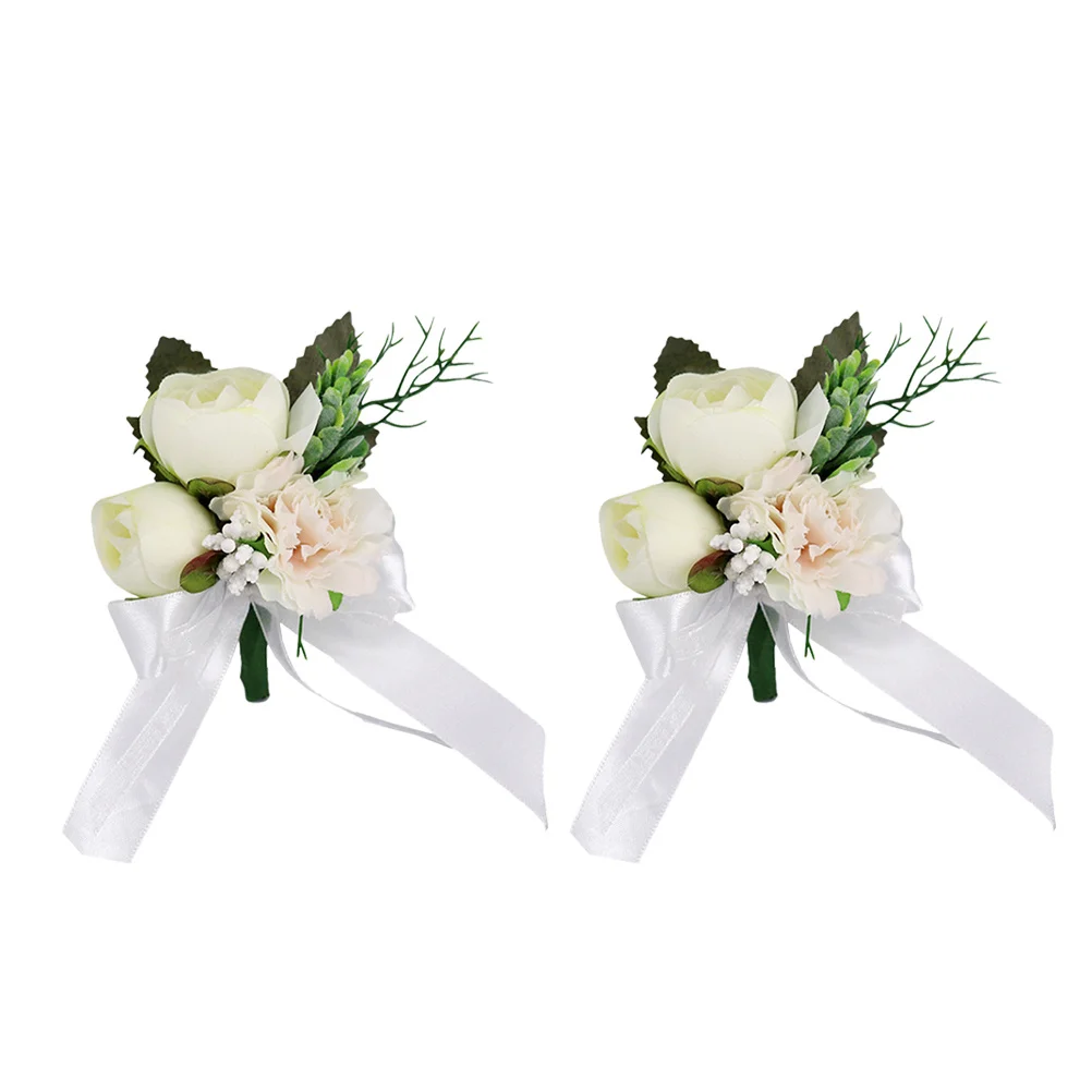 2 قطعة بروش الورد الاصطناعي الزفاف الصدار لحفل زفاف العروس العريس زهرة التلبيب دبوس دعوى ملحق مساء حفلة موسيقية ديكور