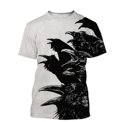 Animal Crow 3d Print Summer Men/Women O-Neck T-shirt Casual Short Sleeve Oversized T Shirt Fashion Streetwear Trend Men Clothing