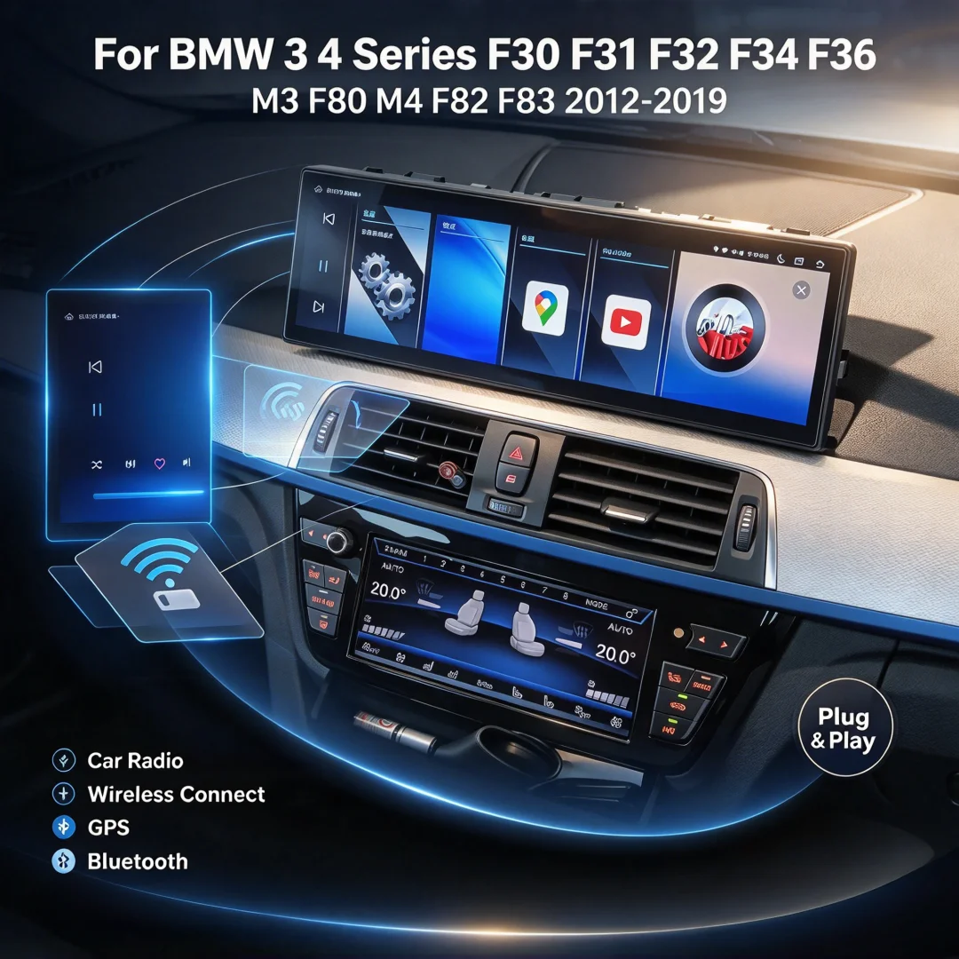 14.9Inch Android 14 Carplay For BMW 3 4 Series F30 F31 2013-2019 Car Multimedia Player GPS Navigation Auto Radio Screen Headunit