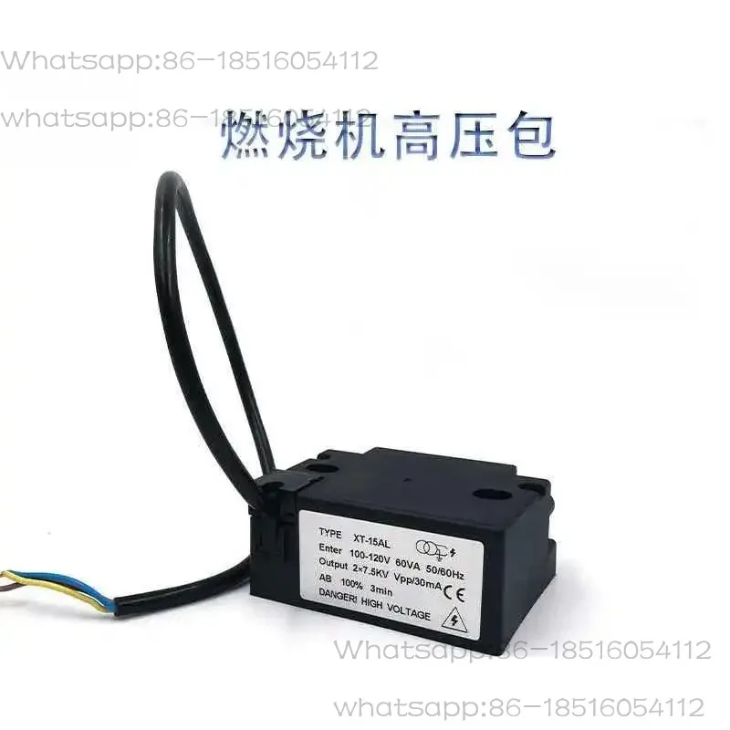 XT15AL Ignition Transformer with High-Voltage Wire and Spark Needle - Ideal for Oil Burner Ignition, 220V Input and 15KV Output