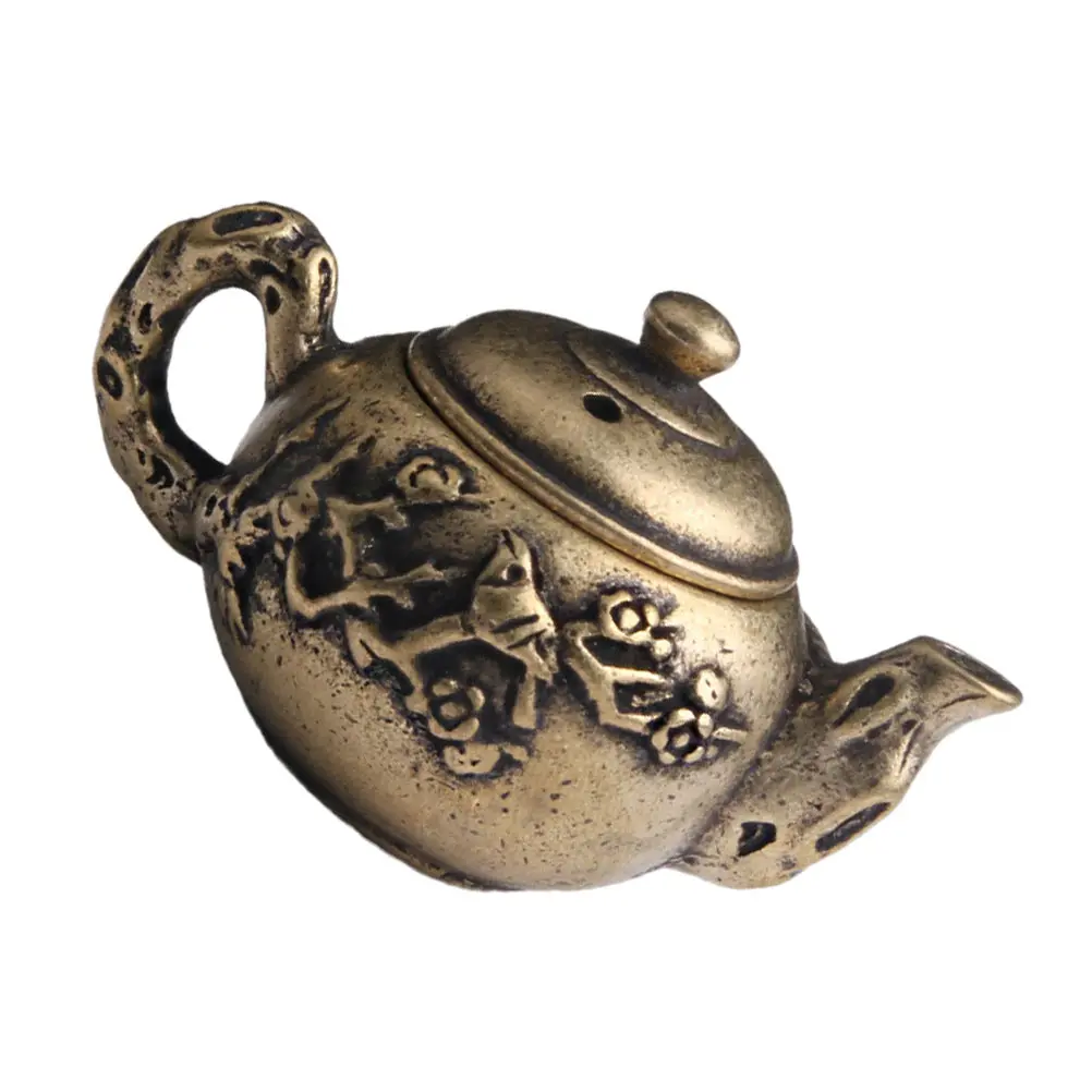 

Vintage Teapot Ornaments Kettle Decor Unique Design High Quality Brass Material Use Kitchen Bar Accessories