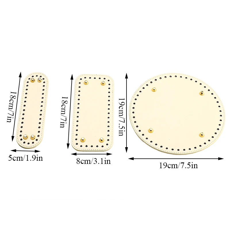 Geometric Rivet Bag Bottom Long Bottom For PU Leather Bag Woven Set High Quality Bag Bottoms Accessory For DIY Shoulder Handbag