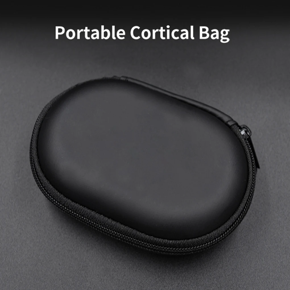Earphones Case PU Leather Oval Headphone Box Bag Travel Dustproof Organizer Small Holder Headset Accessories