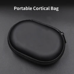 Earphones Case PU Leather Oval Headphone Box Bag Travel Dustproof Organizer Small Holder Headset Accessories