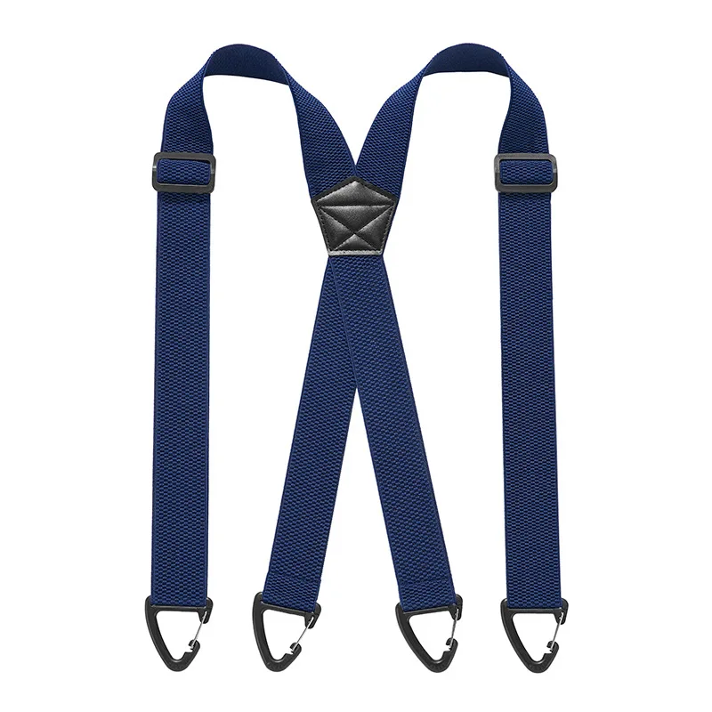 Nieuwe Heavy Duty werkbroekbretels voor heren, 3,8 cm breed met plastic klemmen, verstelbare elastische broekbretels - Zwart 1 stuk
