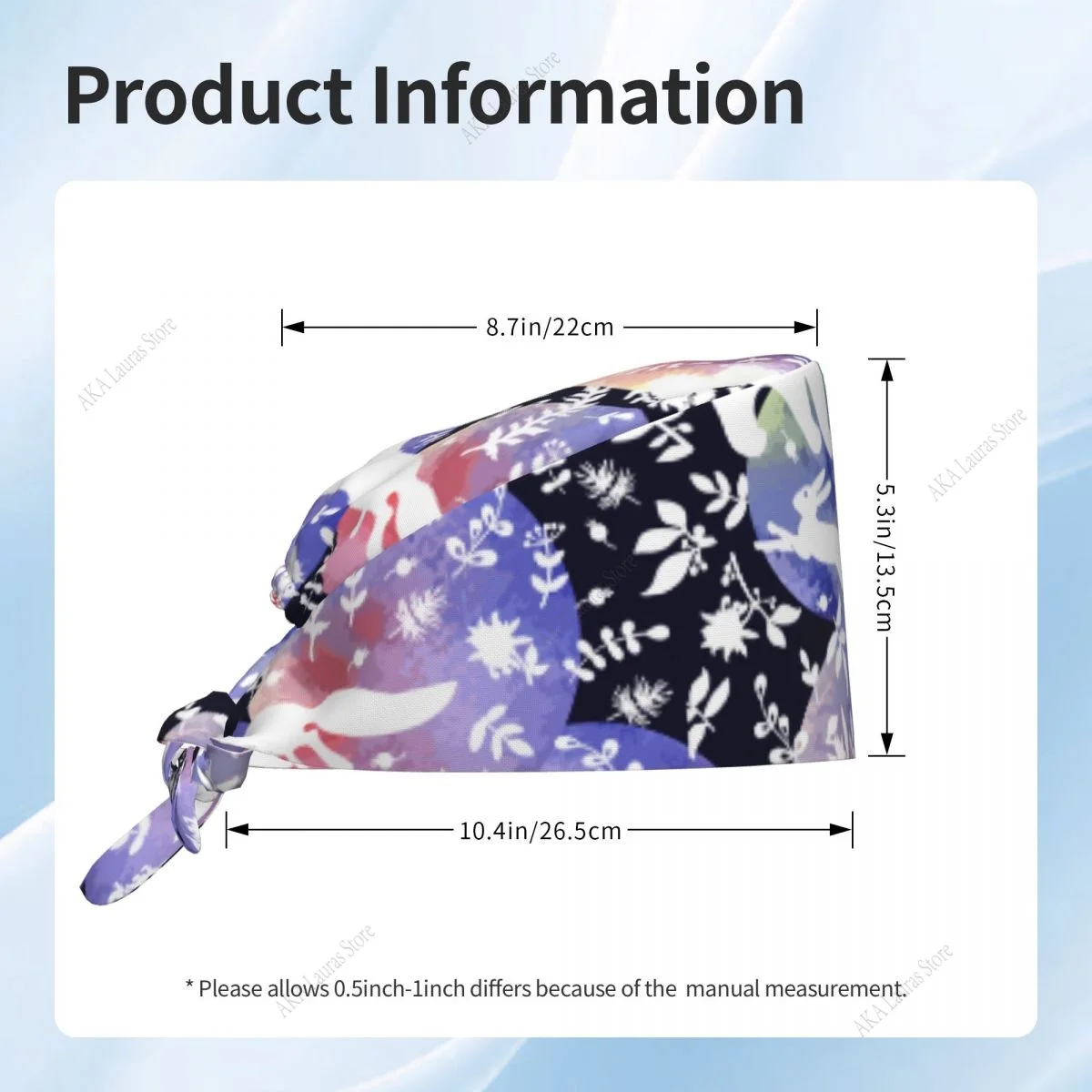 Gros aquarelle fée animaux chapeau nettoyage casquette de travail drôle Salon soins infirmiers casquette mâle chirurgical chapeau gommage casquettes