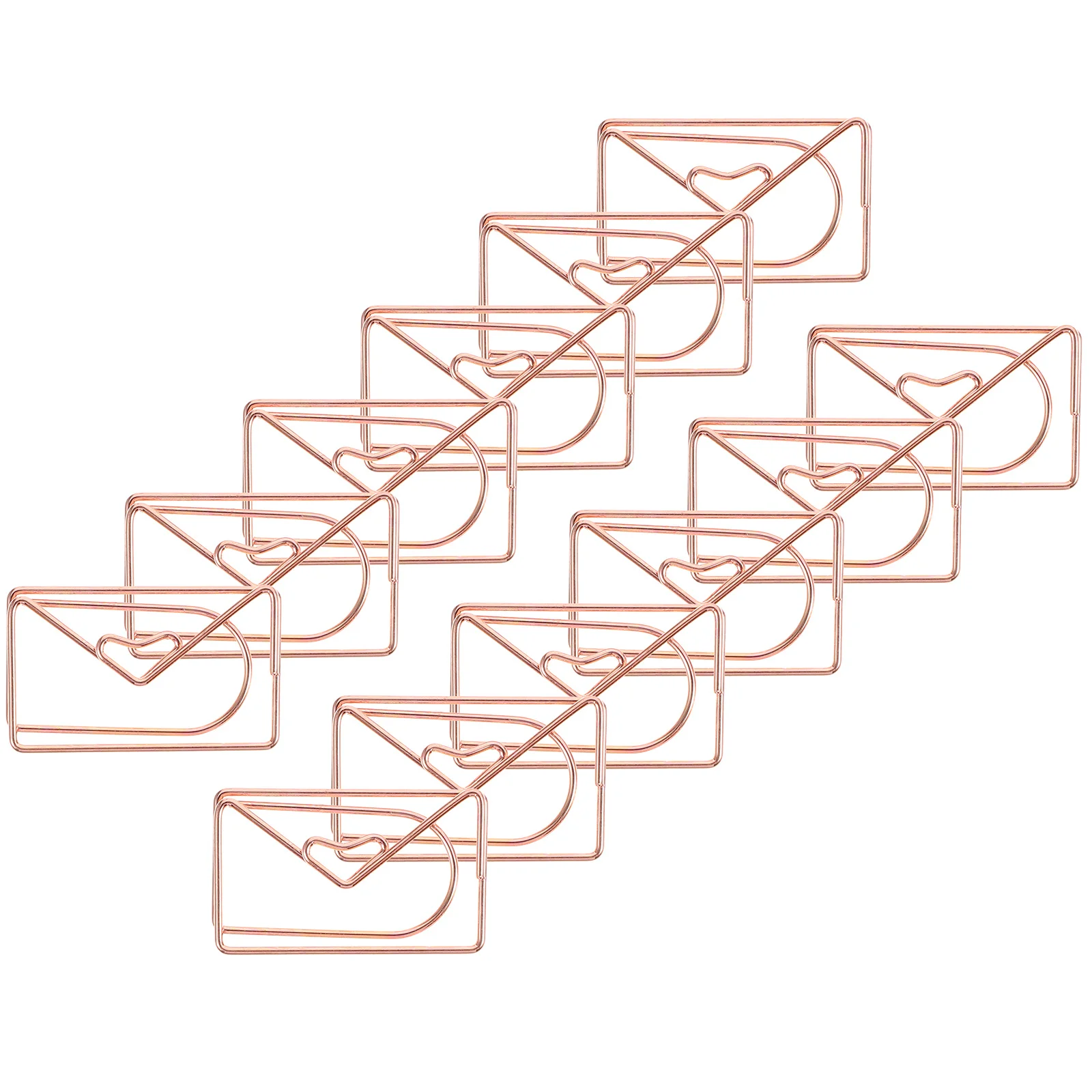 20Pcs Creative Envelope Paper Clips Metal Reusable Note Clamps for Organizing Photos Cards Books Office School Supplies Rose