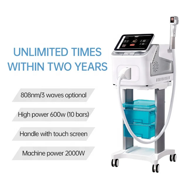 Diode 3 Wave 808nm 1064nm 755nm Permanent Laser Hair Removal Machine Epilator Ice Beauty Equipment High Quality Salon Use
