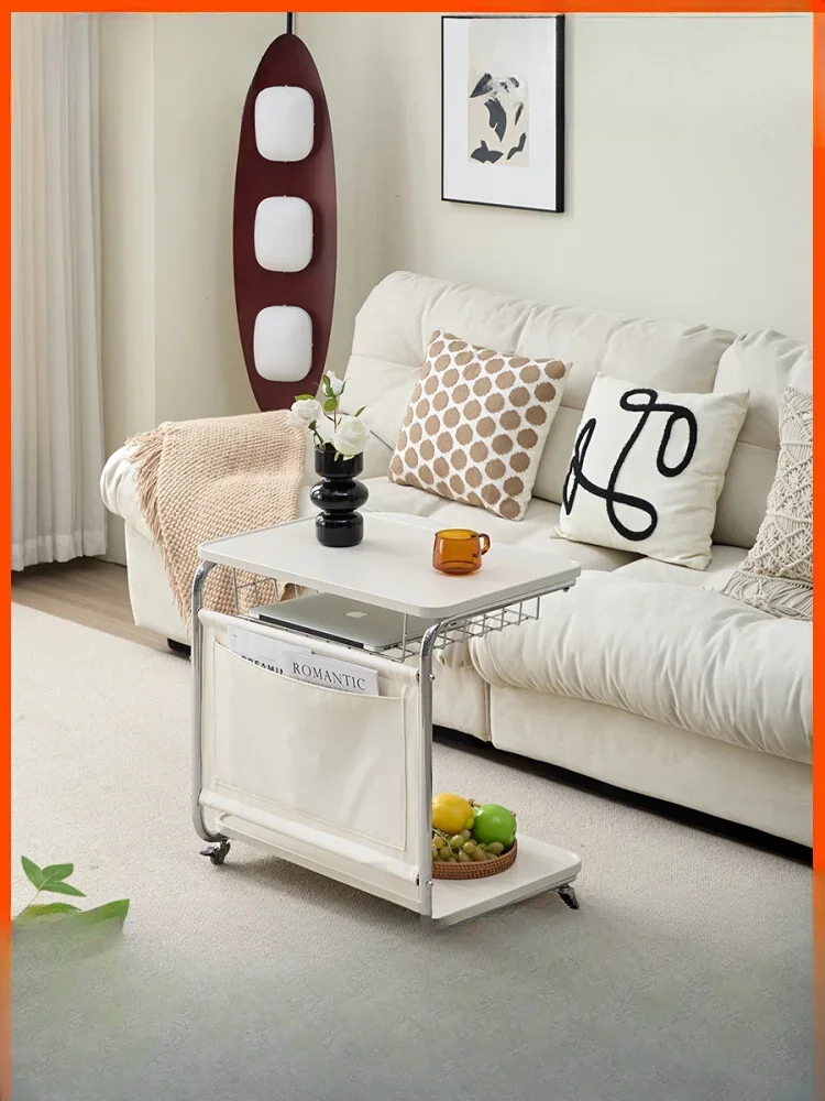 

Cream wind moving side sofa trolley rack living room side coffee table creative bedside table