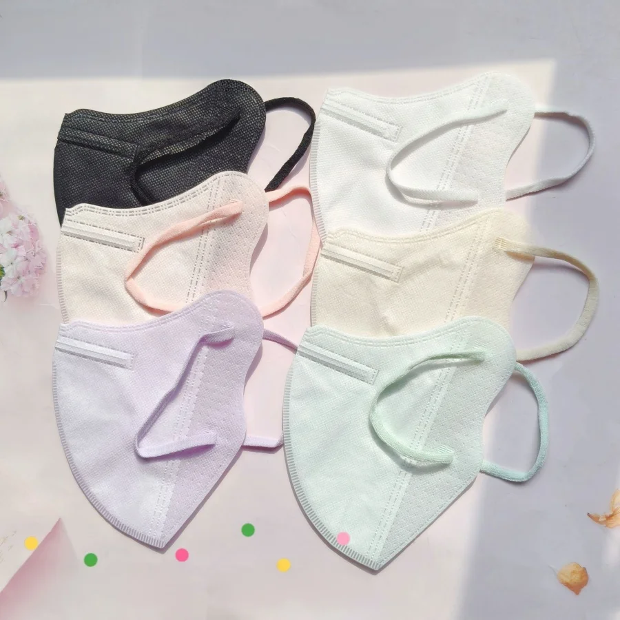 Adult 3D UV Protection Disposable Face Masks With Eye Corner Coverage, Solid Color Fashion Summer Masks, Individually Wrapped fo