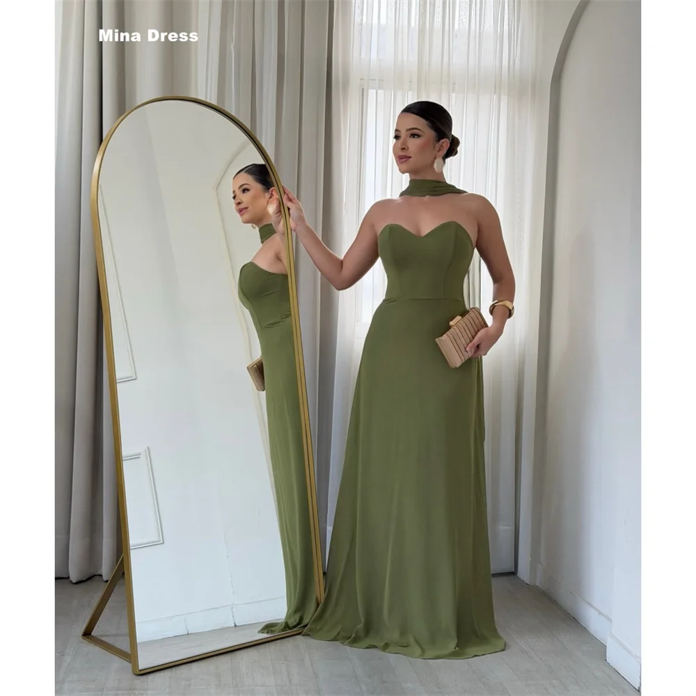 

Mina Customized Green Prom Dress Heartfelt Elegant Party Dresses for Special Occasions Sleeveless and Backless Luxurious Evening