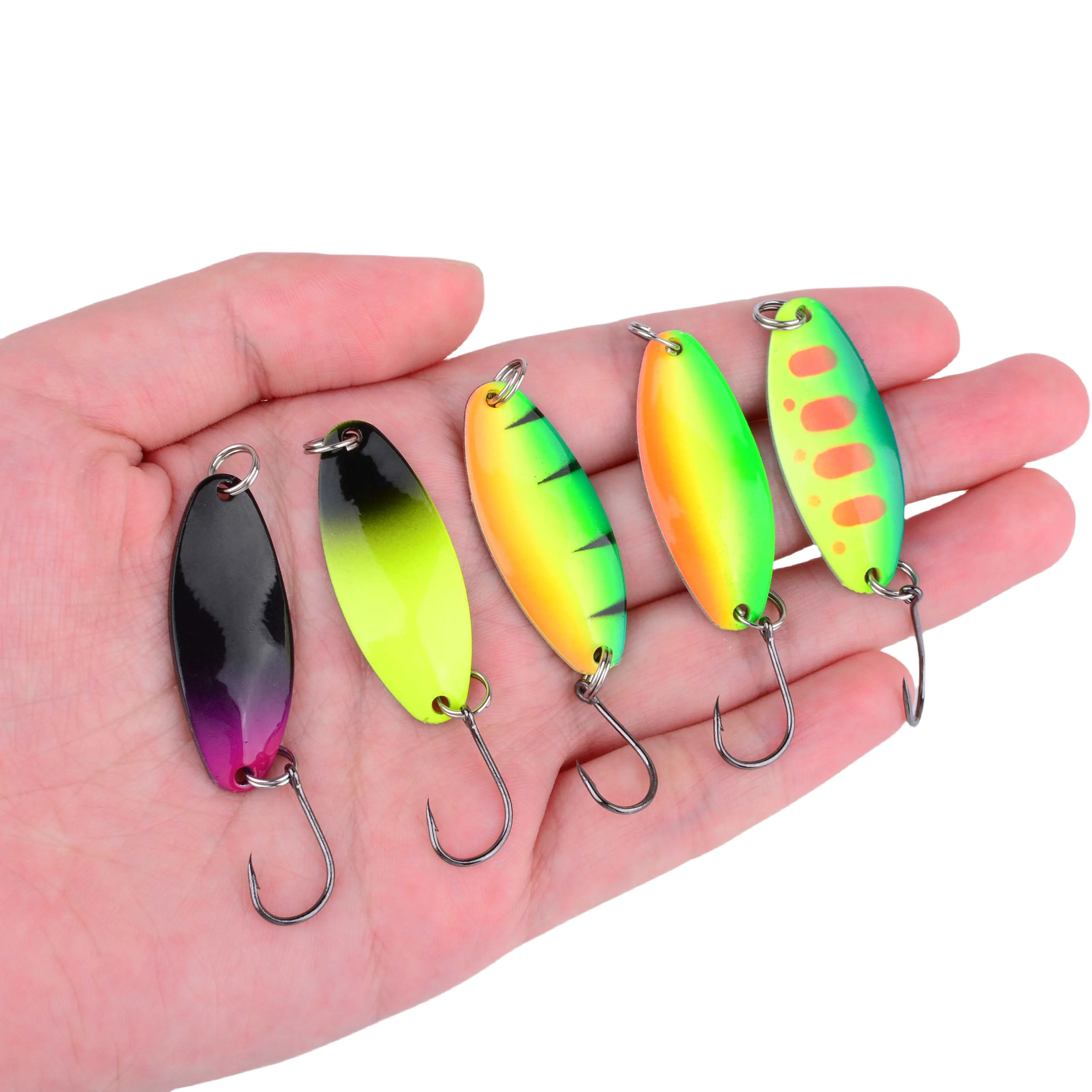 Señuelos de Pesca con cuchara, Wobblers, CrankBaits, Jig Shone, Spinner de trucha de lentejuelas de Metal con ganchos para Pesca de carpa, 1 ud. - imagen 4