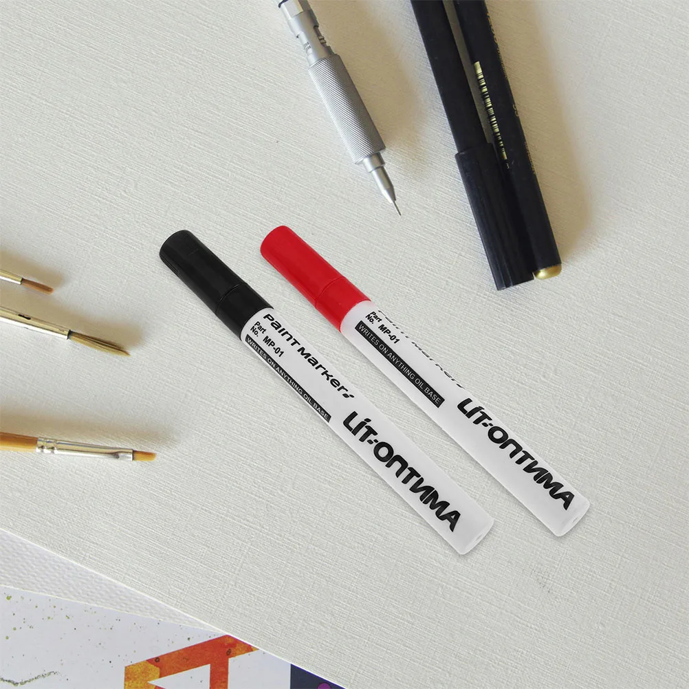 3pcs Waterproof Paint Pen Oil Based Marker Fine Tip Monument Graffiti Writing Tool For Metal Plastic Wood Diy Repair Project