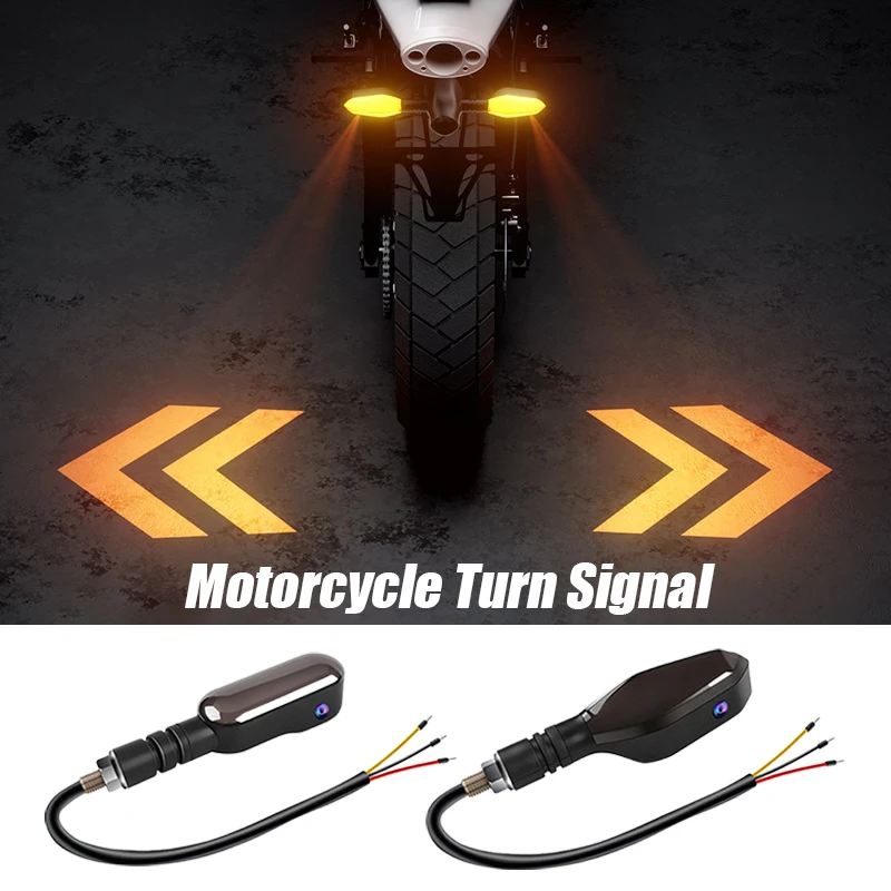 1Pair Motorcycle Turn Signal With Projection Turn Signal Electrombile Light Led Tail Light Highlight Warning Light Waterproof