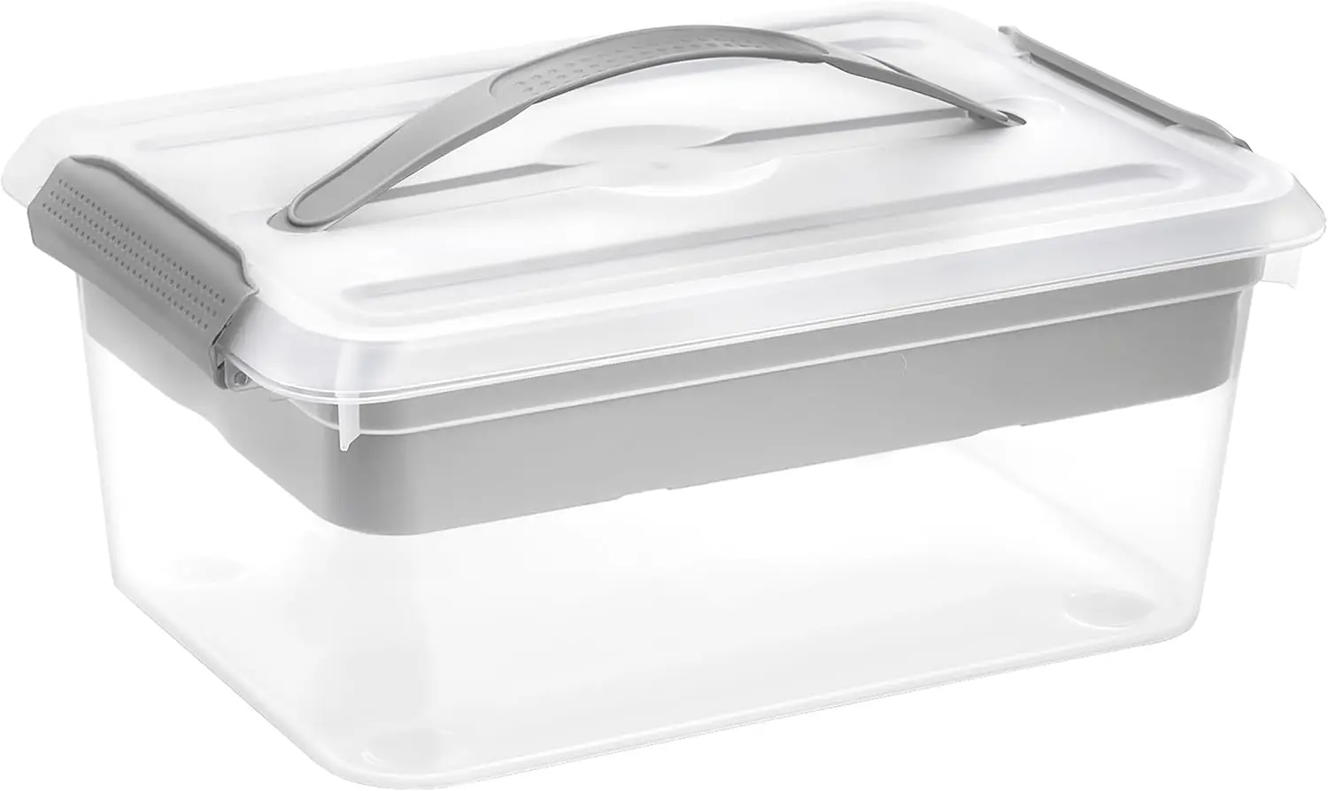 

Stack & Carry Box with Removable Tray, 16 x 11 x 6.5 Inch Plastic Art Supply Storage Organizer Craft